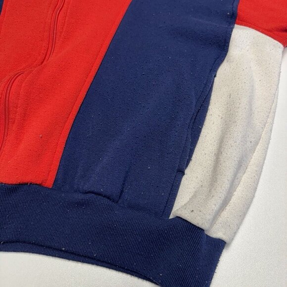 Vintage 80s Nike Sweatshirt Mens Large Red Full Zip Fleece Sportswear - Picture 6 of 16